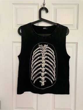Dotti Black Graphic Crewneck Tank XS